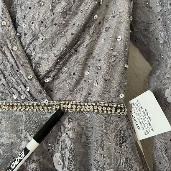 Mac Duggal Floral Embellished Lace A-Line Cocktail Dress NEW Size 8 - Picture 13 of 14